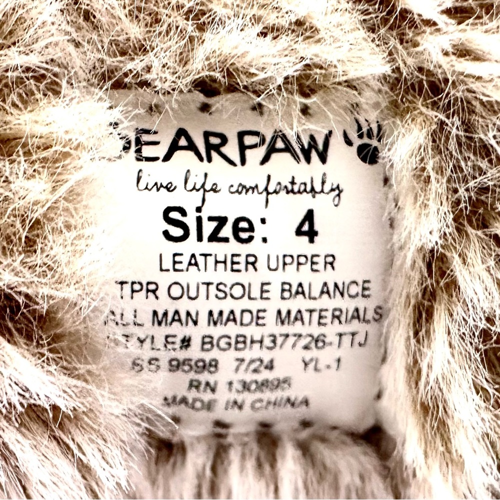 Children’s BEAR PAW Suede Brown Faux Fur Trimmed Boot with Bow Size 4 - Picture 9 of 12